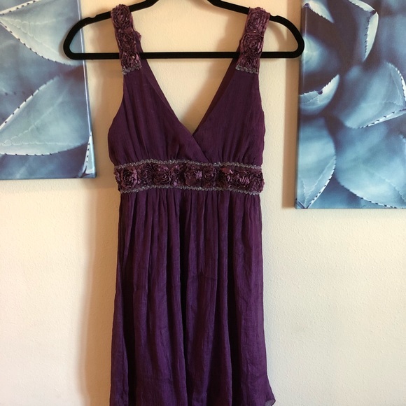 Beautiful Purple Dress with Accent Flowers - Picture 1 of 7
